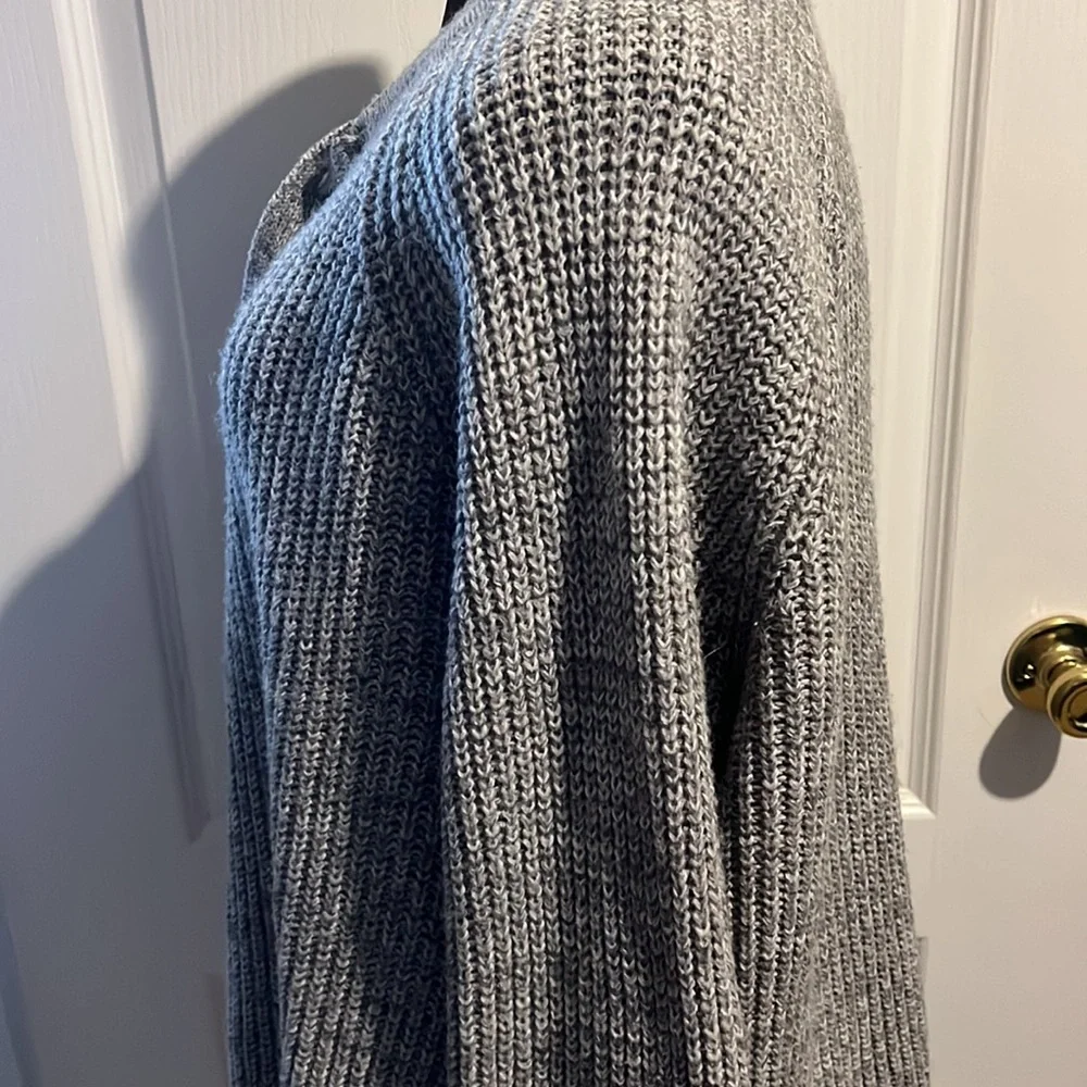 Grey Lace up Sweater - Picture 3 of 4
